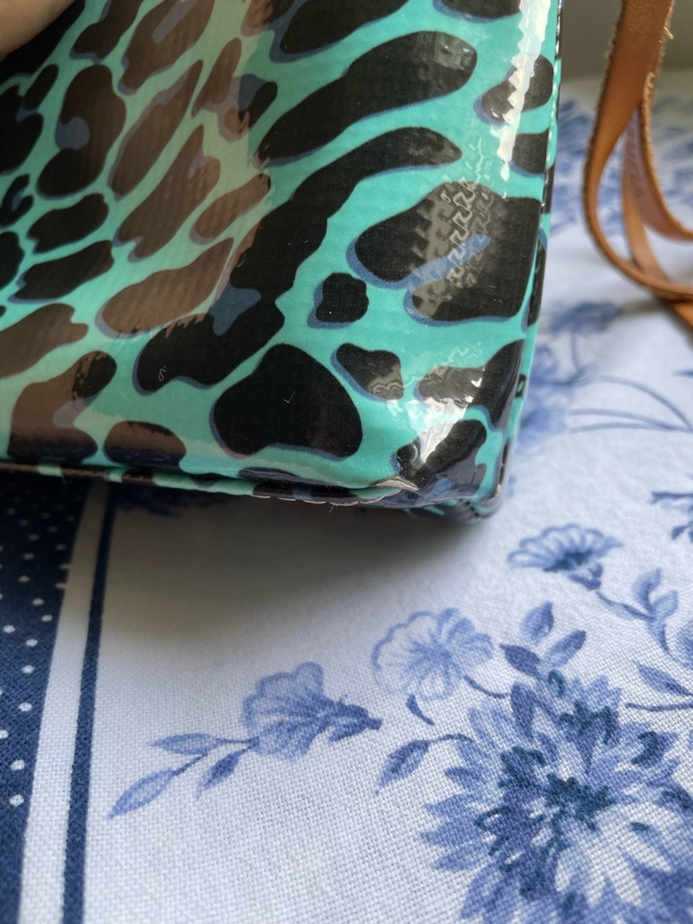 CONSUELA DOWNTOWN CROSSBODY BAG IN BLUE “JAG” LEOPARD PRINT - Picture 12 of 16